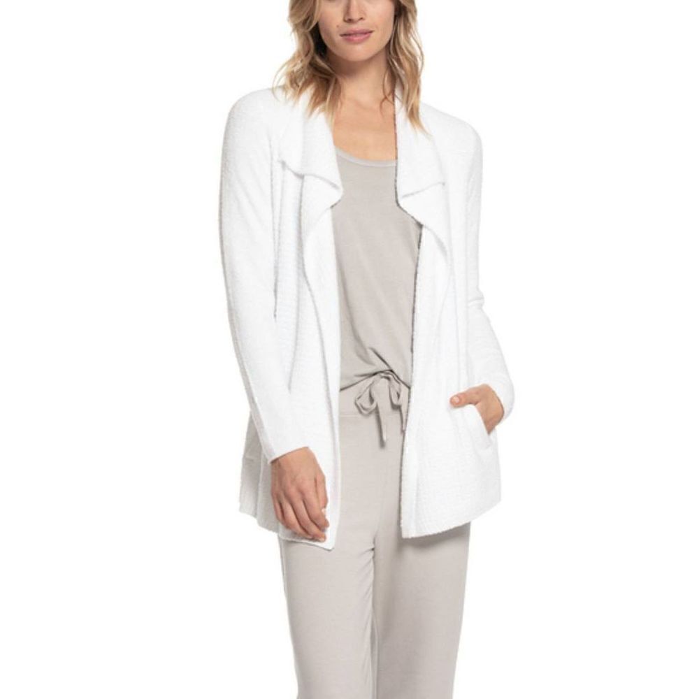 Barefoot Dreams Cozychic Lite Coastal Cardi Womens Size Medium white.
Armpit to